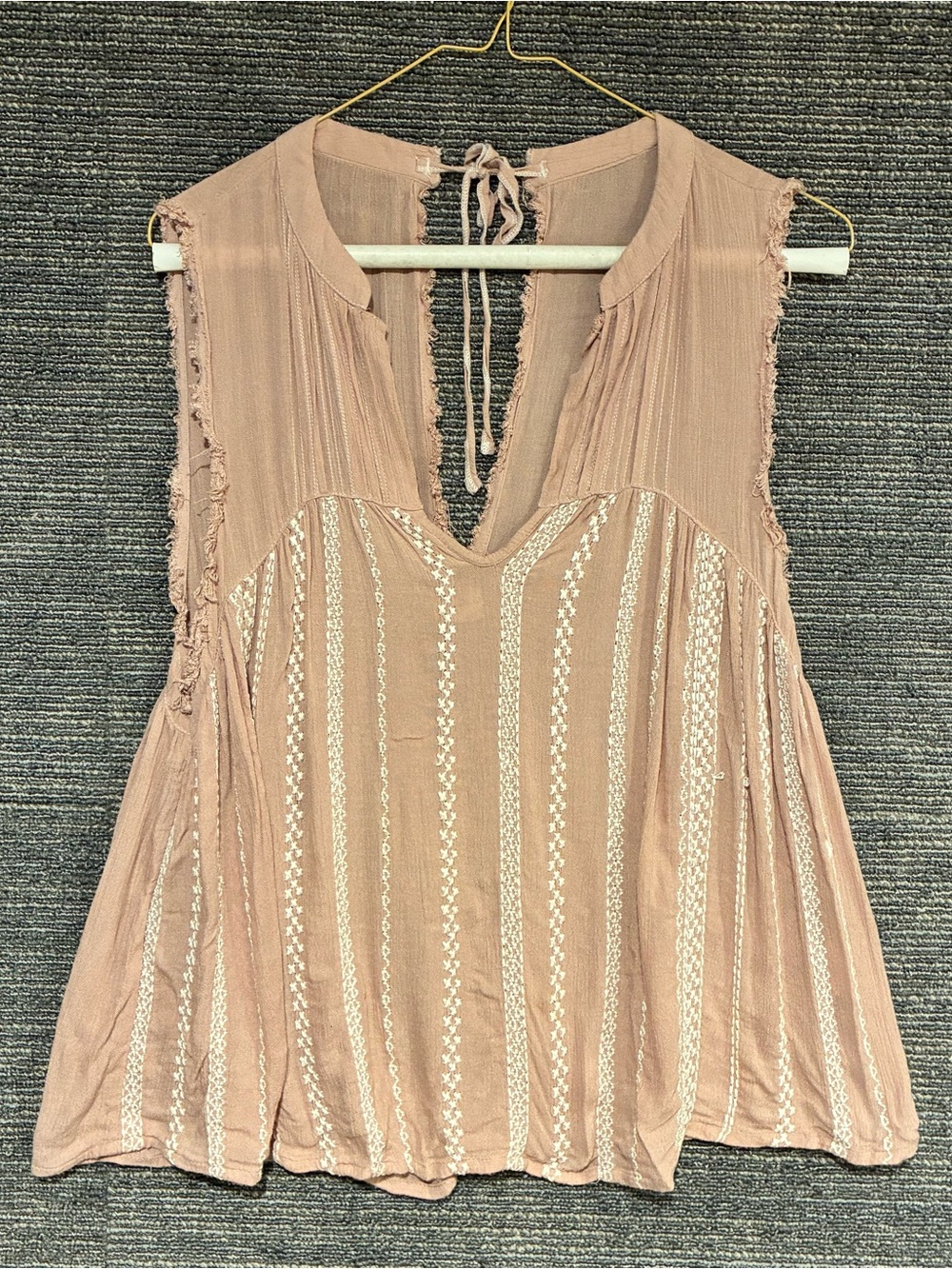 O'Neill Blush Pink Sleeveless Boho Tie-Back Camisole